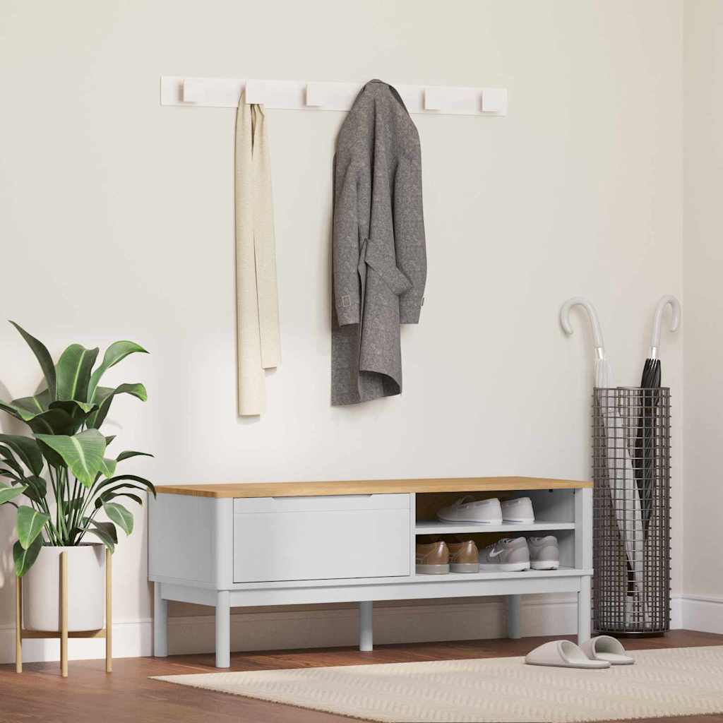 Flurbank FLORO Weiß 115 x 40 x 45 cm Massivholz Kiefer