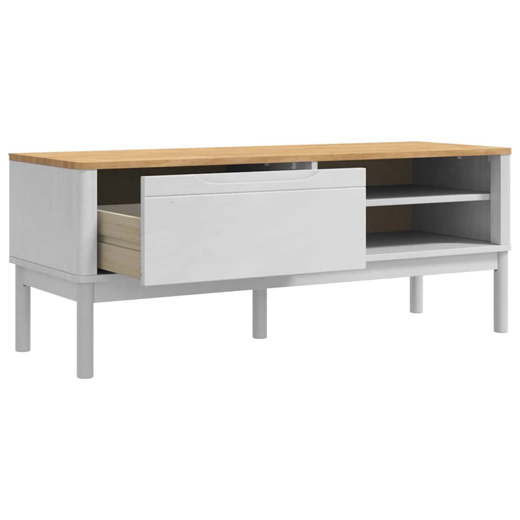 Flurbank FLORO Weiß 115 x 40 x 45 cm Massivholz Kiefer