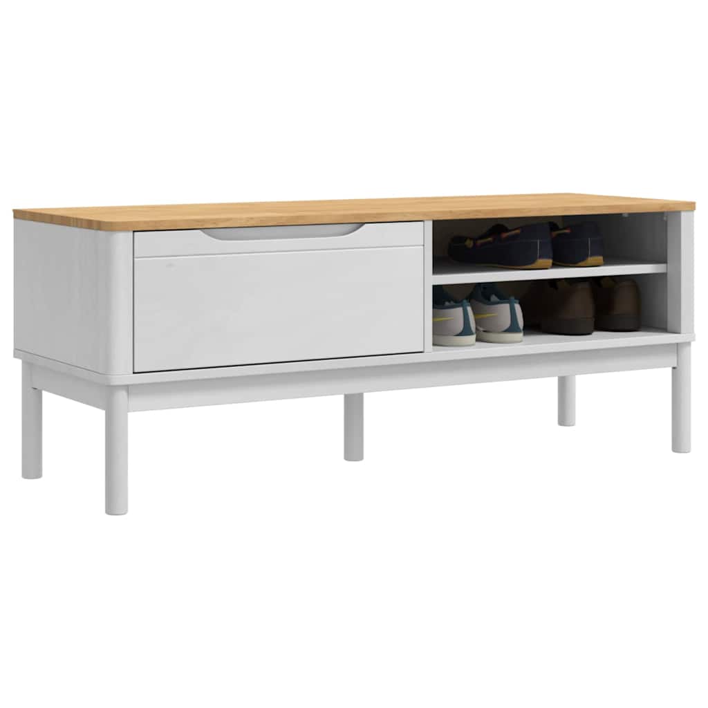 Flurbank FLORO Weiß 115 x 40 x 45 cm Massivholz Kiefer