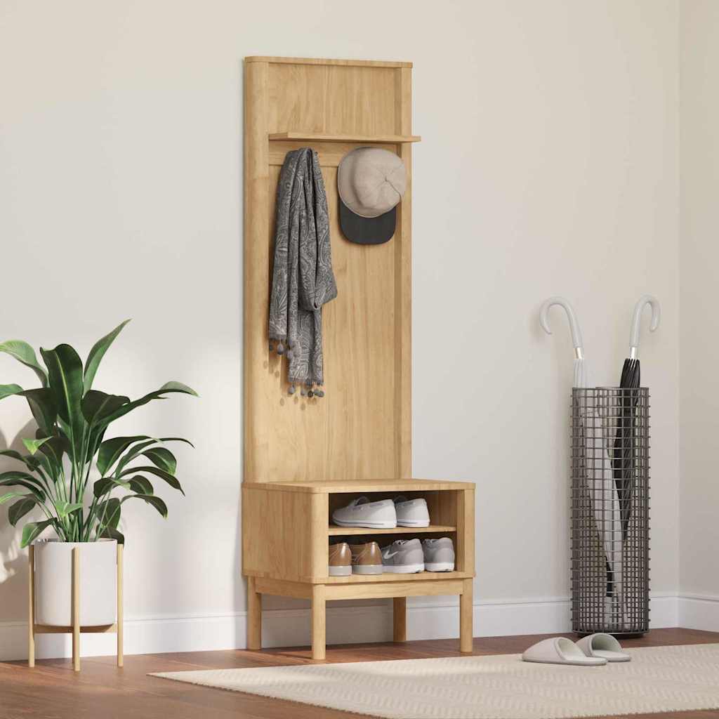 Flurschrank FLORO Wachsbraun 50 x 40 x 158 cm Massivholz Kiefer