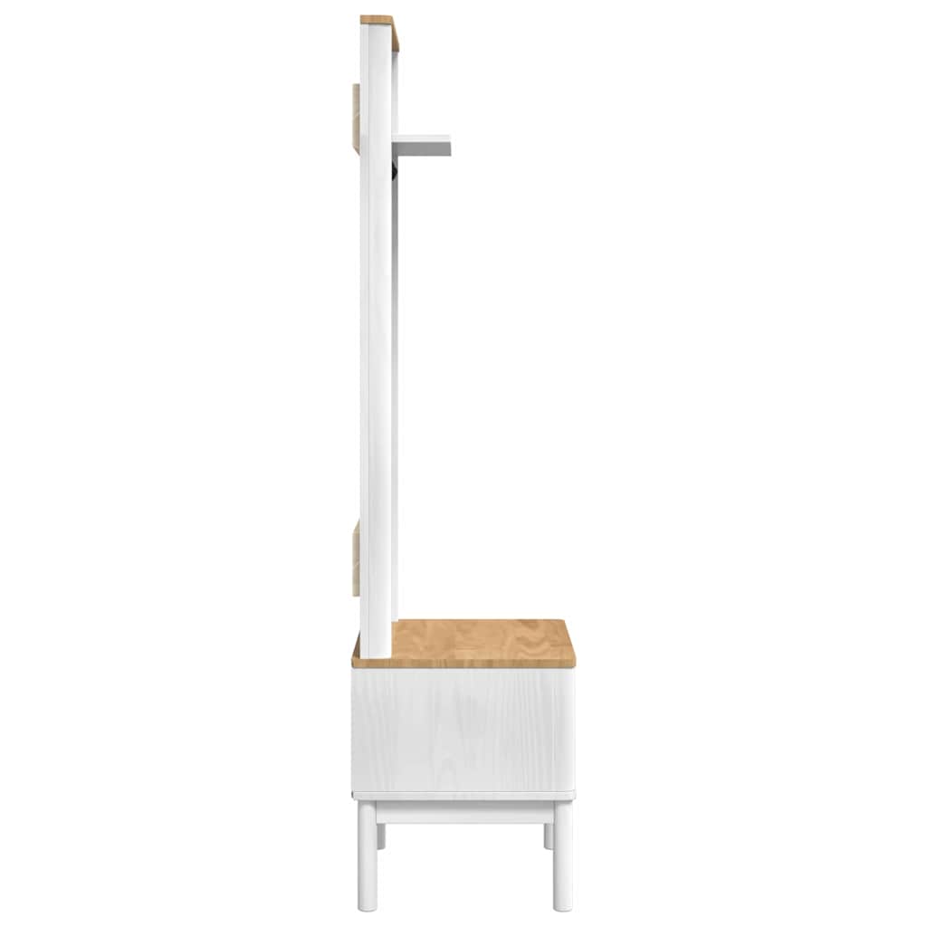 Flurschrank FLORO Weiß 50 x 40 x 158 cm Massivholz Kiefer