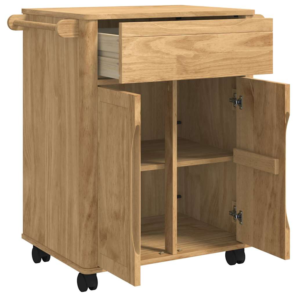 Küchentrolley FLORO Wachsbraun 72,5 x 45 x 80 cm