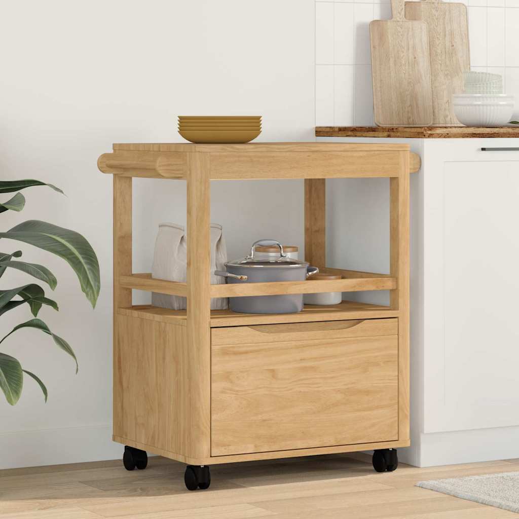 Küchentrolley FLORO Wachsbraun 72,5 x 45 x 80 cm