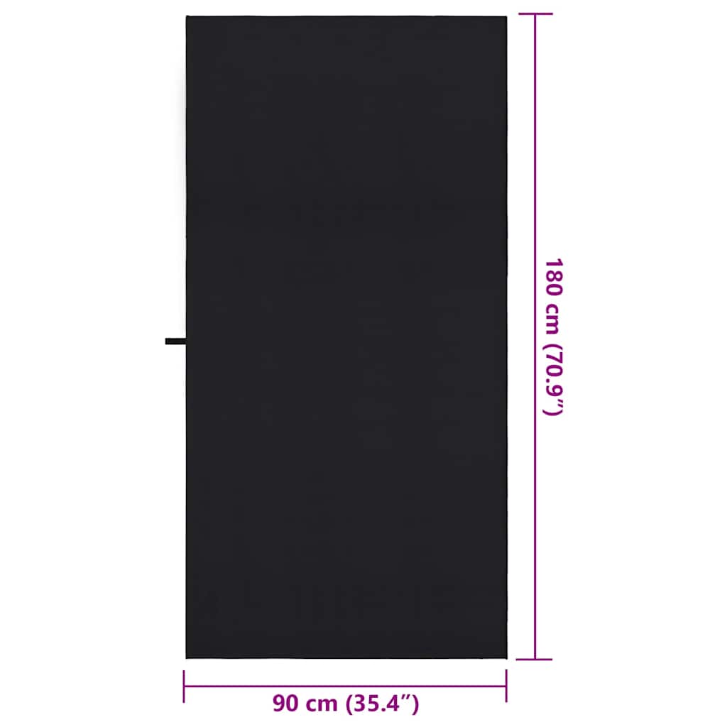 Sporthandtücher 2 stk. Schwarz 180 x 90 cm