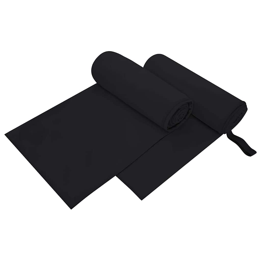 Sporthandtücher 2 stk. Schwarz 200 x 100 cm