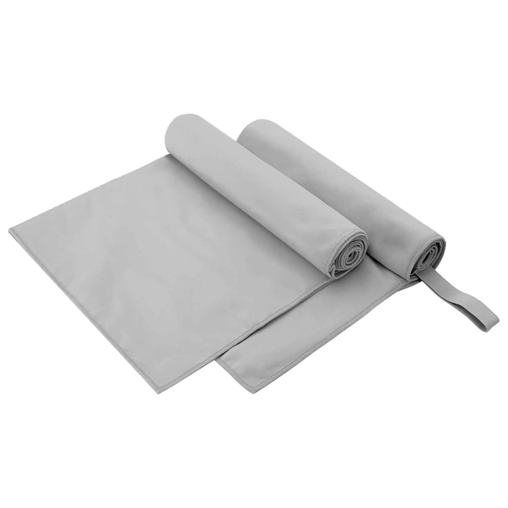 Sporthandtücher 2 stk. Grau 100 x 50 cm