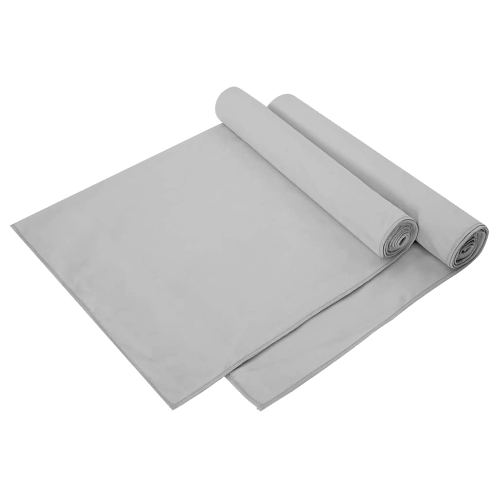 Sporthandtücher 2 stk. Grau 140 x 70 cm