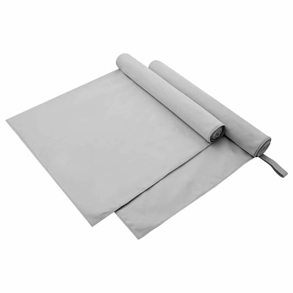 Sporthandtücher 2 stk. Grau 180 x 90 cm