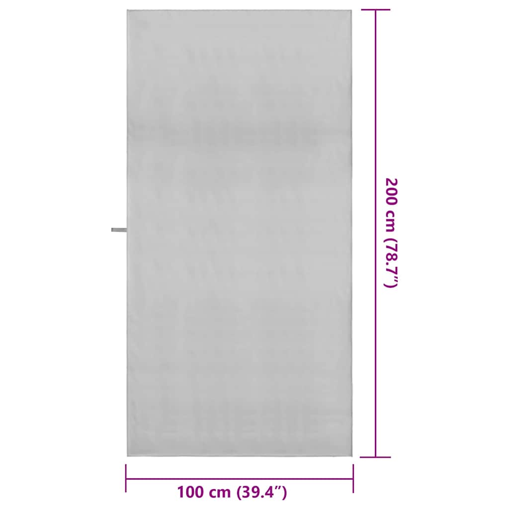 Sporthandtücher 2 stk. Grau 200 x 100 cm