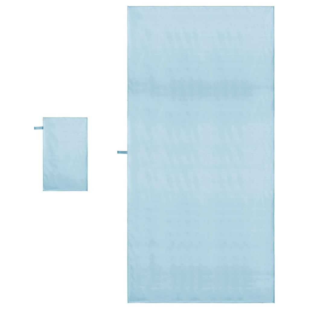 Sporthandtuch Set 2 stk. Blau 50 x 30 cm, 200 x 100 cm