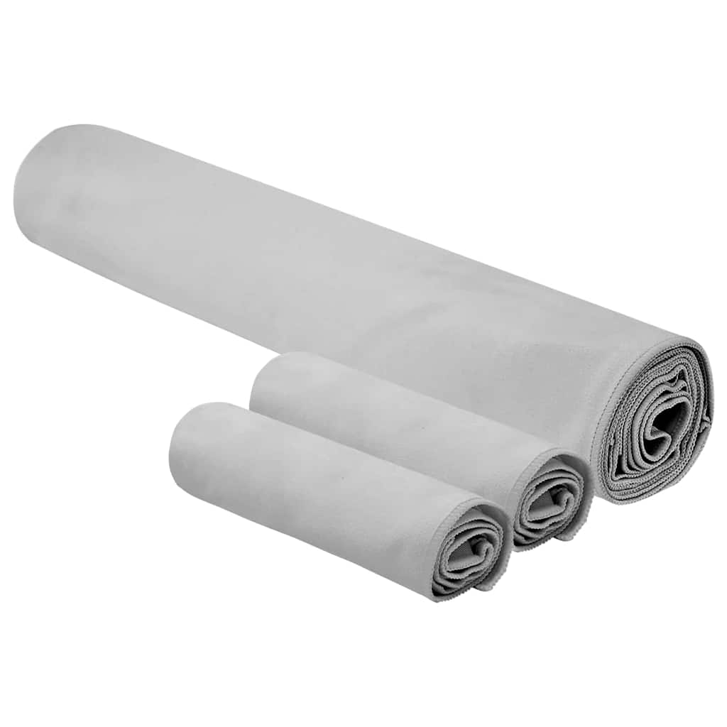 Sporthandtuch Set 3 stk. Grau 210 x 100 cm