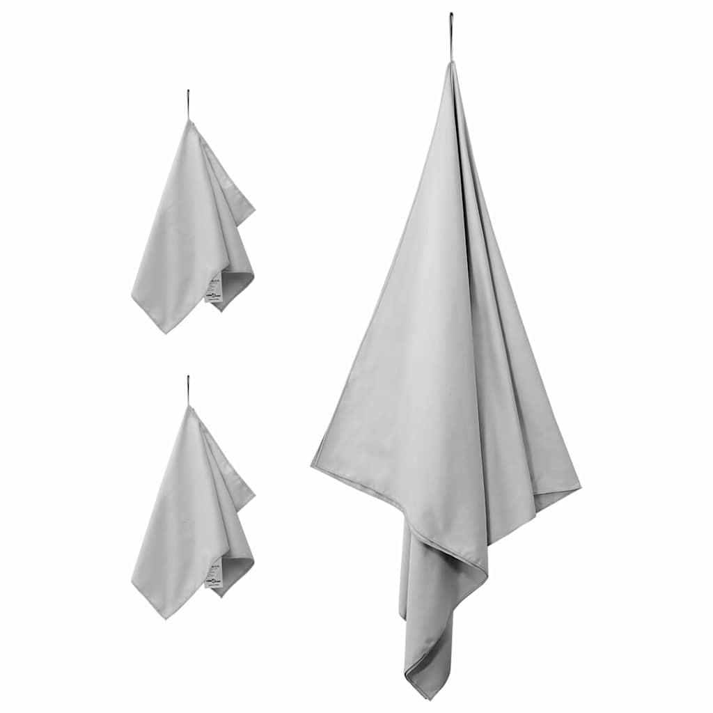 Sporthandtuch Set 3 stk. Grau 210 x 100 cm
