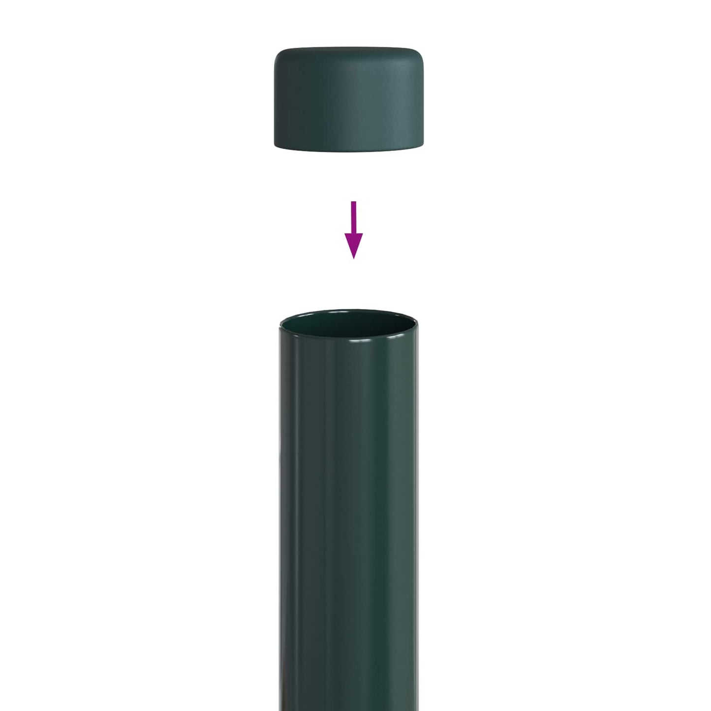 Zaunpfosten 2 Stk. Grün 70 cm Pulverbeschichteter Stahl