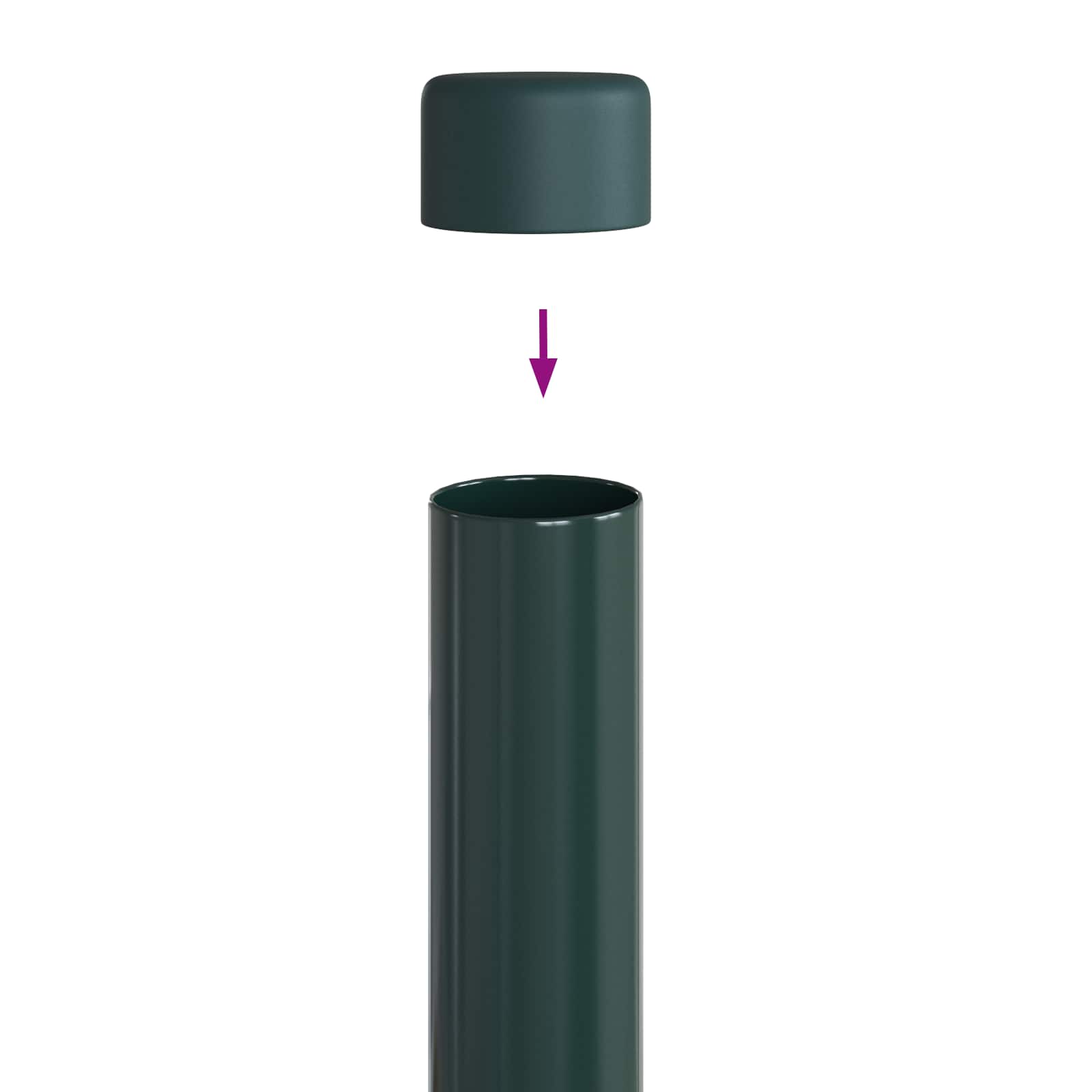 Zaunpfosten 2 Stk. Grün 70 cm Pulverbeschichteter Stahl