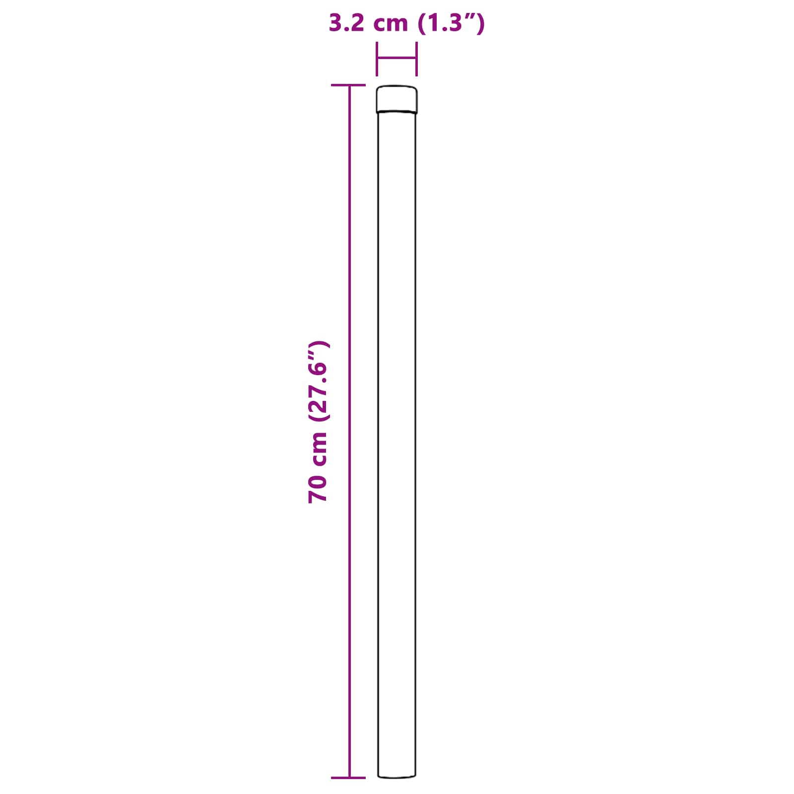 Zaunpfosten 2 Stk. Grün 70 cm Pulverbeschichteter Stahl