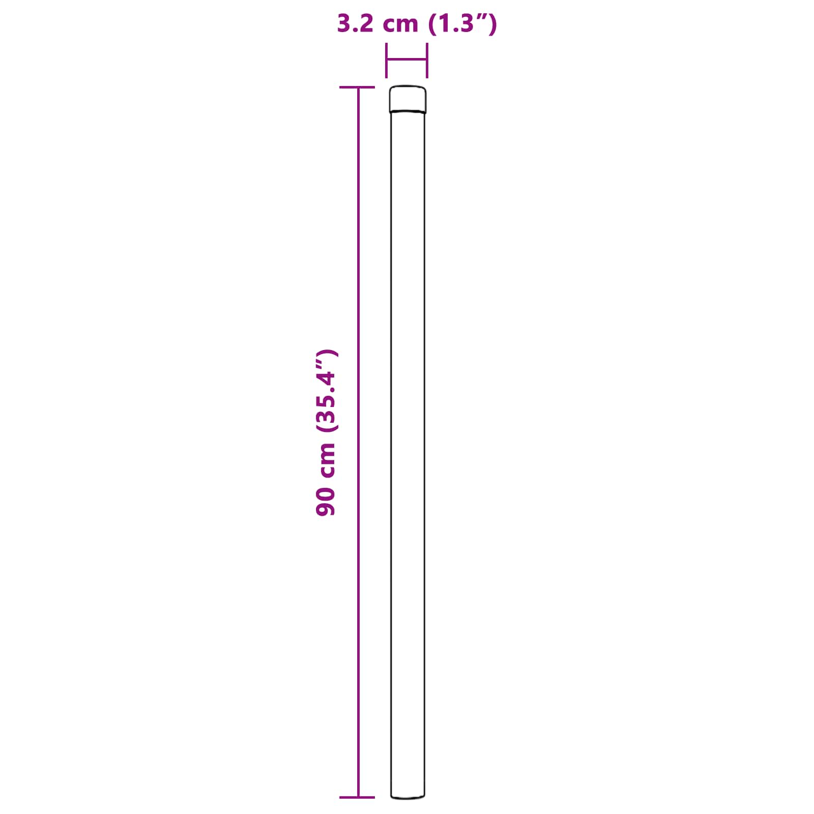 Zaunpfosten 2 Stk. Grün 90 cm Pulverbeschichteter Stahl