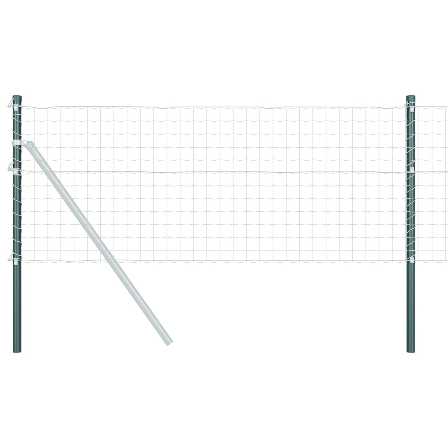 Zaunpfosten 2 Stk. Grün 100 cm Pulverbeschichteter Stahl