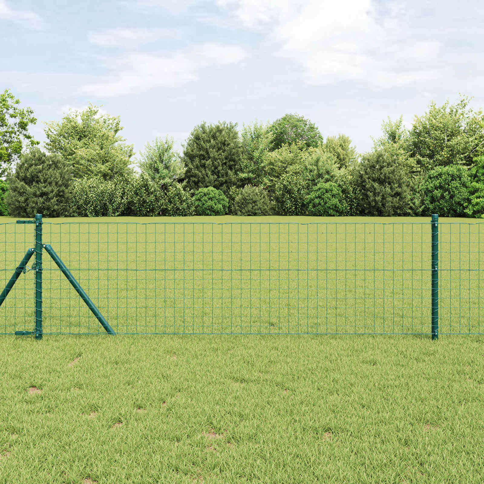 Zaunpfosten 2 Stk. Grün 110 cm Pulverbeschichteter Stahl