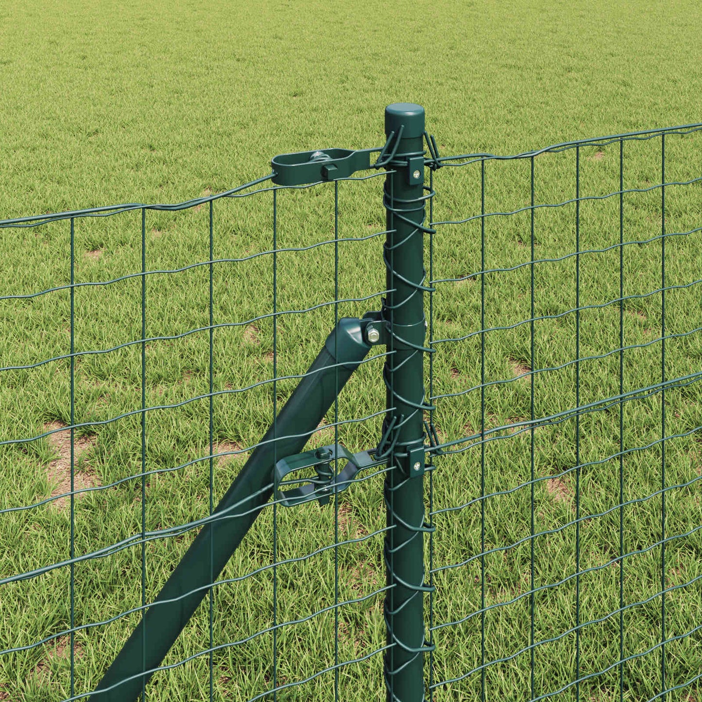 Zaunpfosten 12 Stk. Grün 120 cm Pulverbeschichteter Stahl