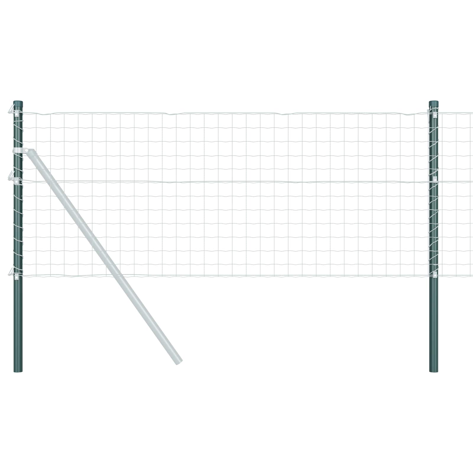 Zaunpfosten 12 Stk. Grün 120 cm Pulverbeschichteter Stahl