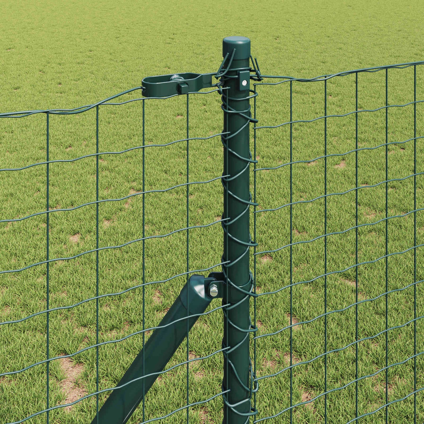 Zaunpfosten 12 Stk. Grün Pulverbeschichteter Stahl