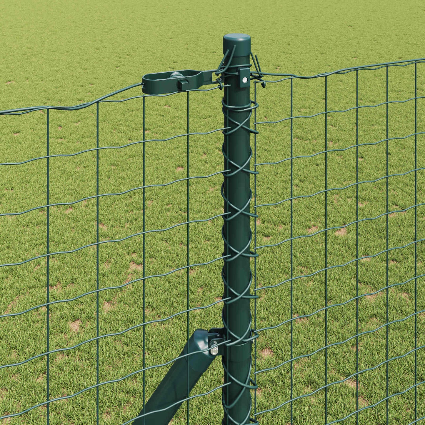 Zaunpfosten 12 Stk. Grün Pulverbeschichteter Stahl