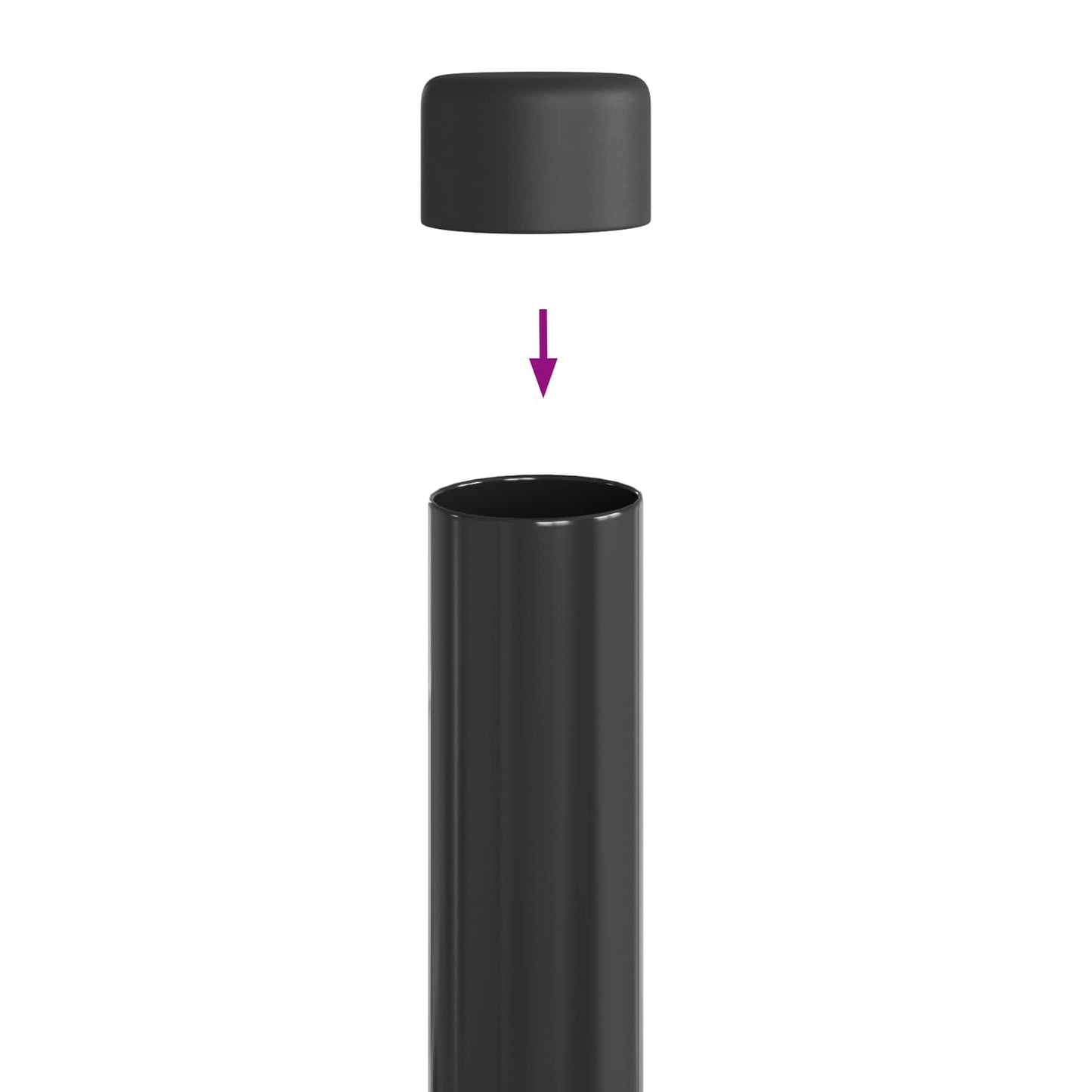 Zaunpfosten 2 Stk. Grau 100 cm Pulverbeschichteter Stahl