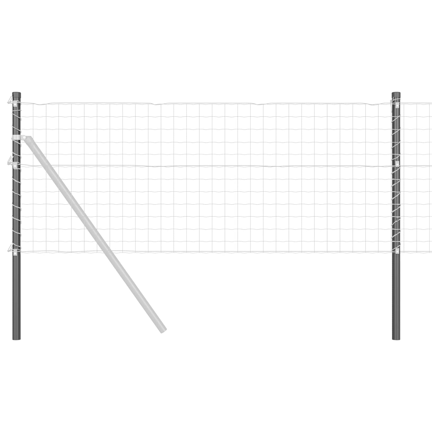 Zaunpfosten 12 Stk. Grau 100 cm Pulverbeschichteter Stahl