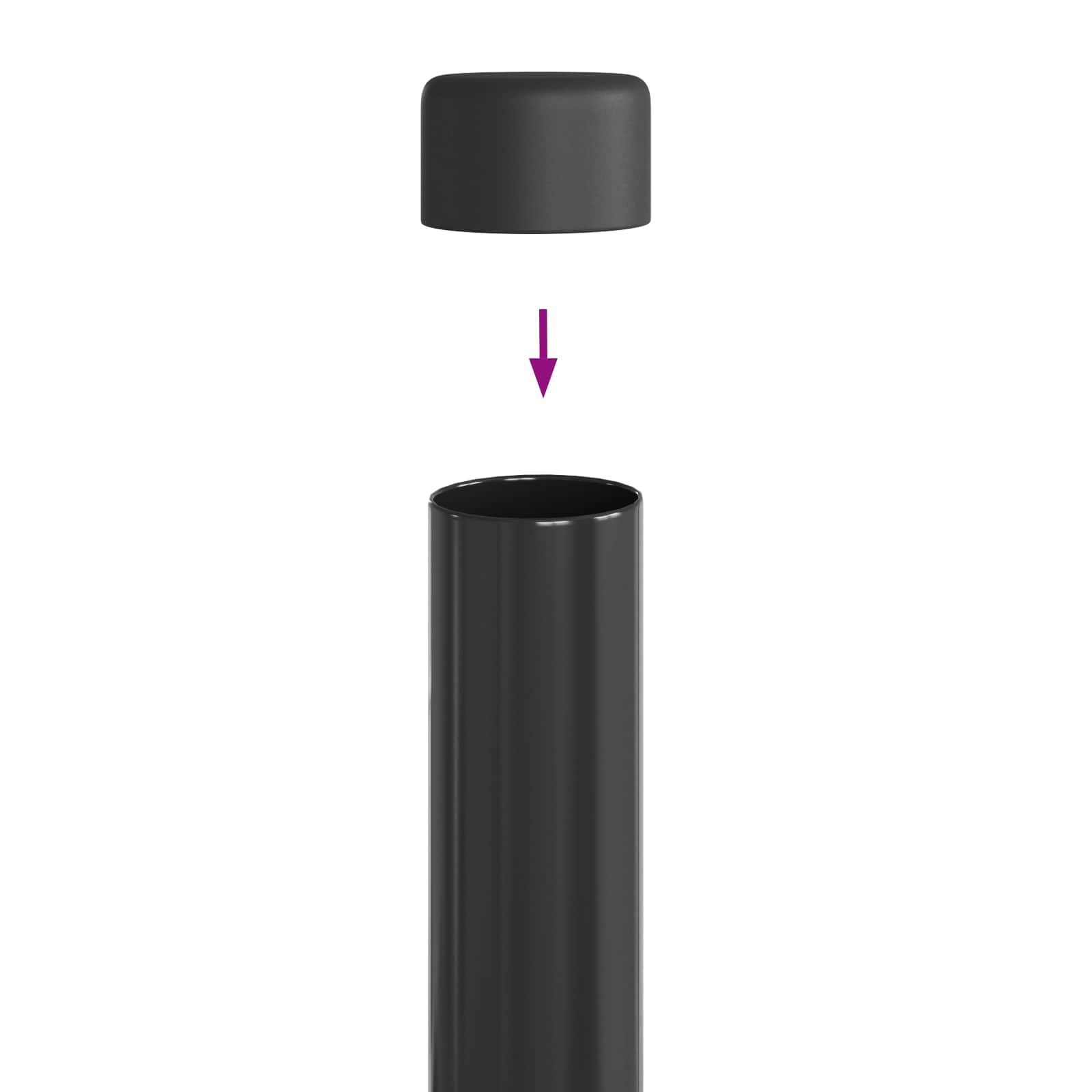 Zaunpfosten 2 Stk. Grau 120 cm Pulverbeschichteter Stahl