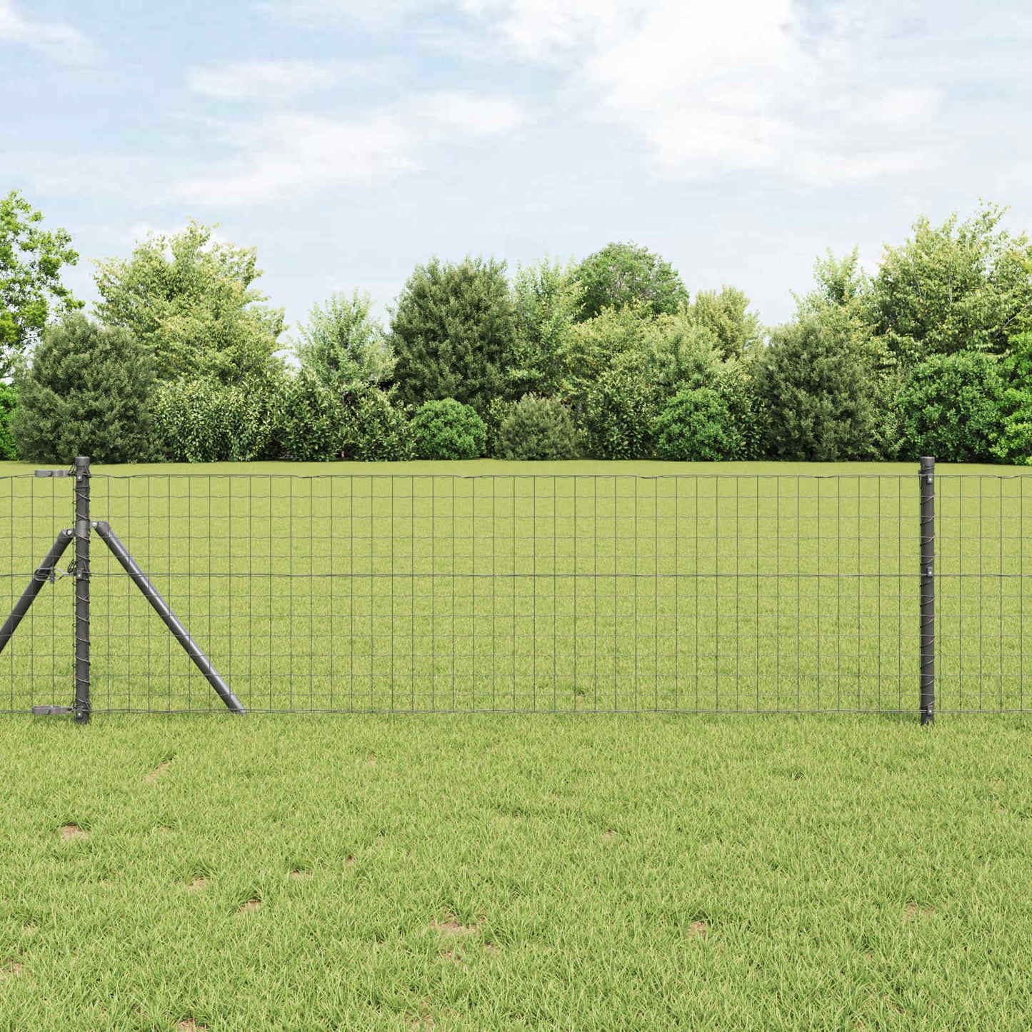 Zaunpfosten 12 Stk. Grau 120 cm Pulverbeschichteter Stahl