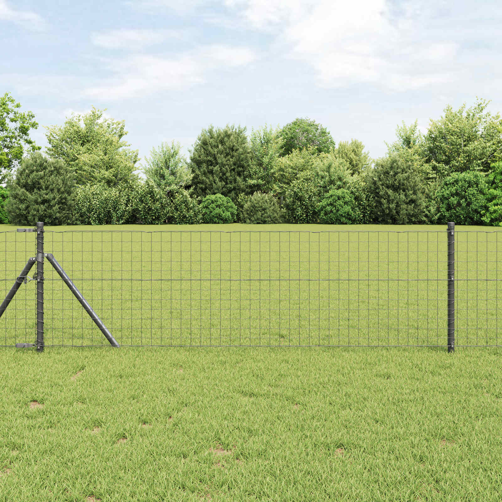 Zaunpfosten 12 Stk. Grau 120 cm Pulverbeschichteter Stahl