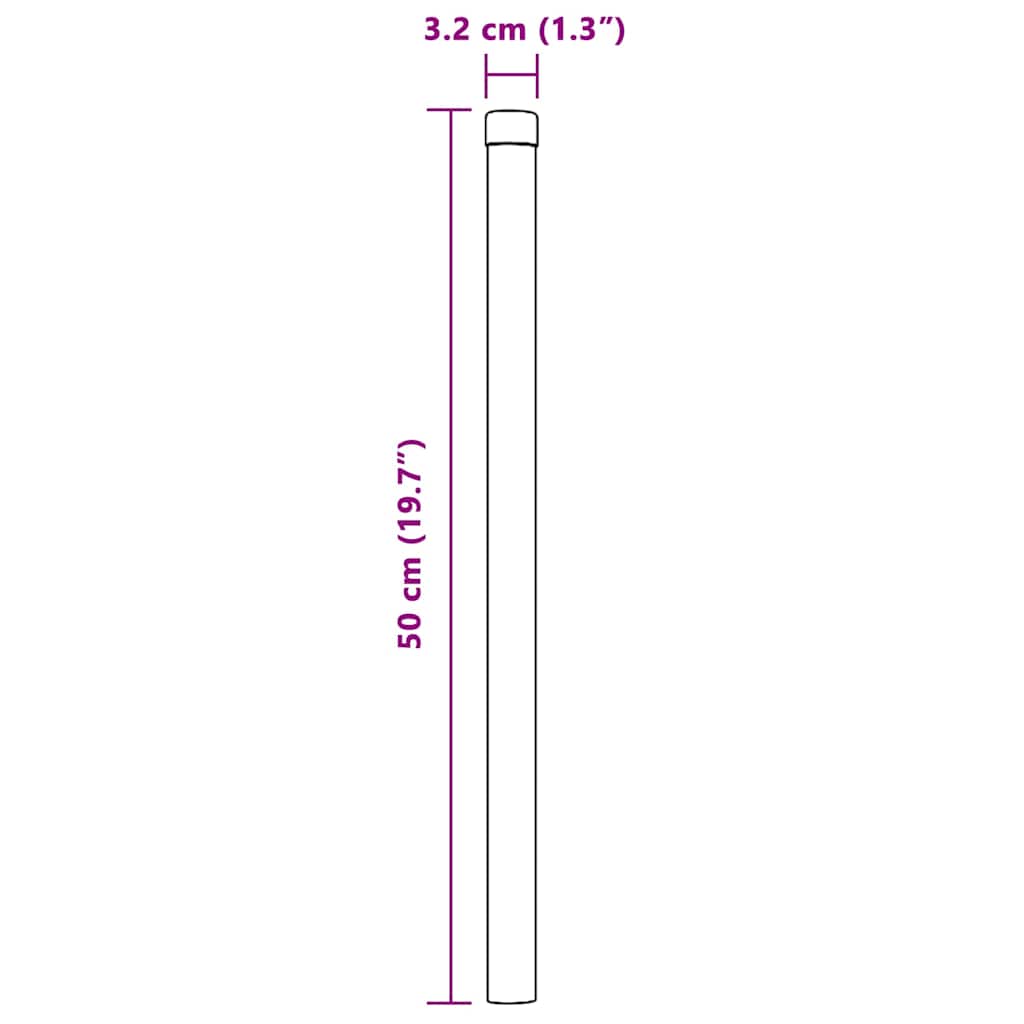 Zaunpfosten 12 Stk. Silber 50 cm Pulverbeschichteter Stahl