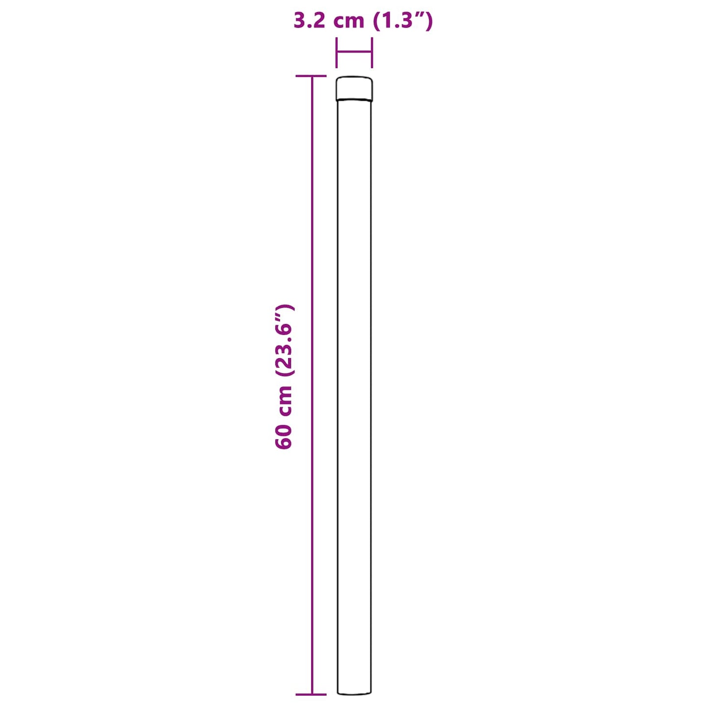 Zaunpfosten 2 Stk. Silber 60 cm Pulverbeschichteter Stahl