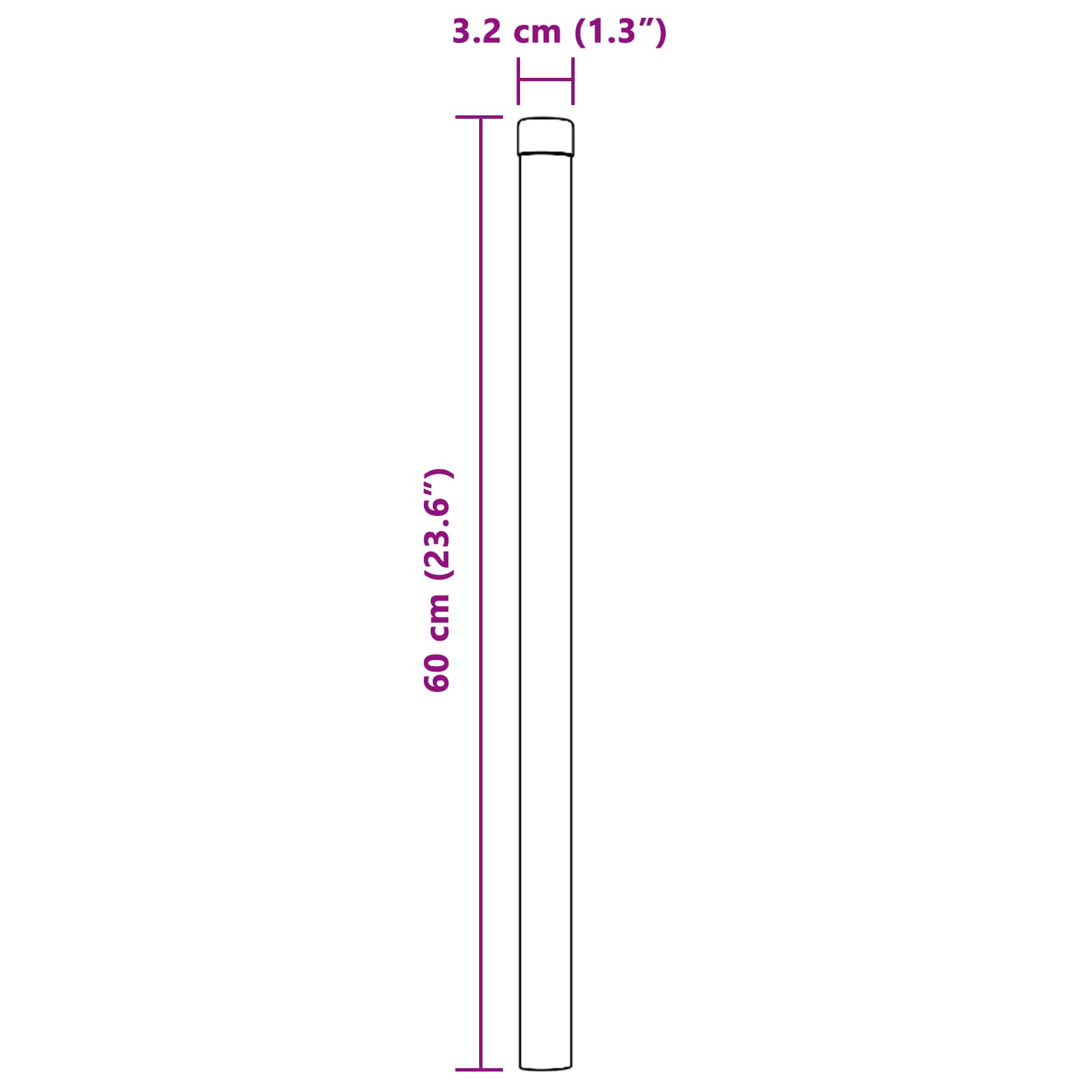 Zaunpfosten 2 Stk. Silber 60 cm Pulverbeschichteter Stahl