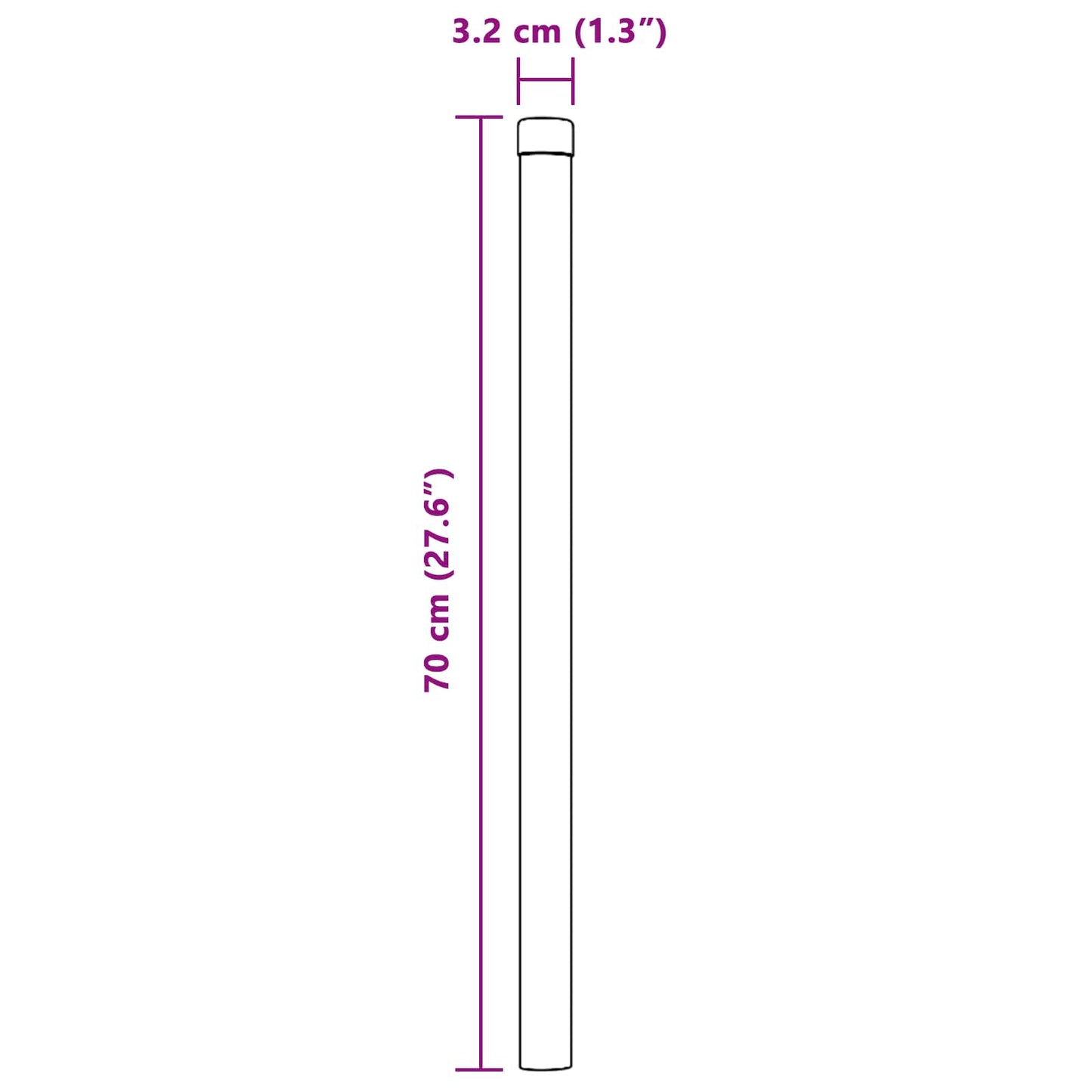 Zaunpfosten 12 Stk. Silber 70 cm Pulverbeschichteter Stahl