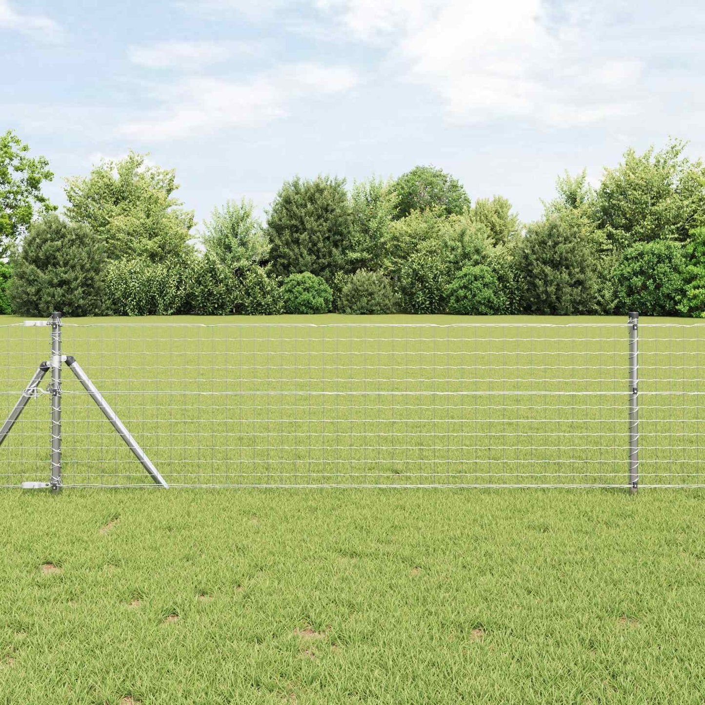 Zaunpfosten 2 Stk. Silber 80 cm Pulverbeschichteter Stahl