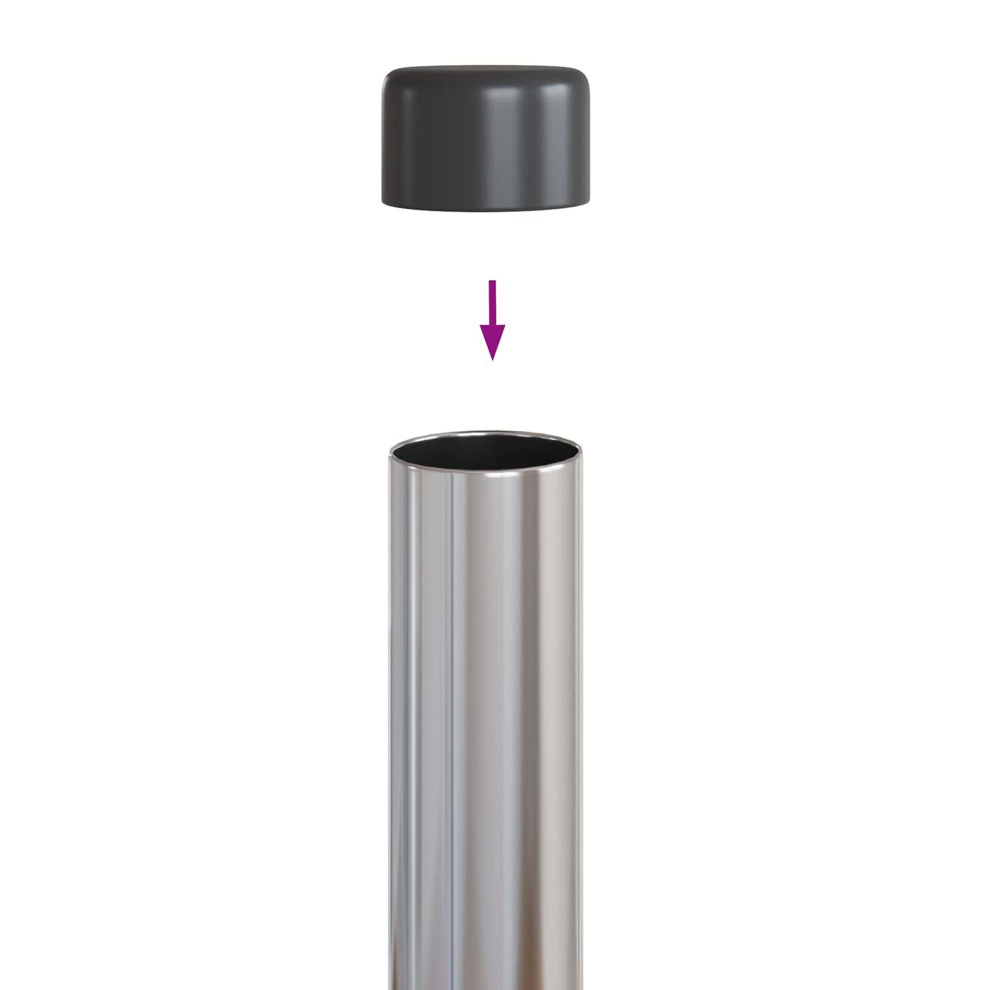 Zaunpfosten 2 Stk. Silber 80 cm Pulverbeschichteter Stahl