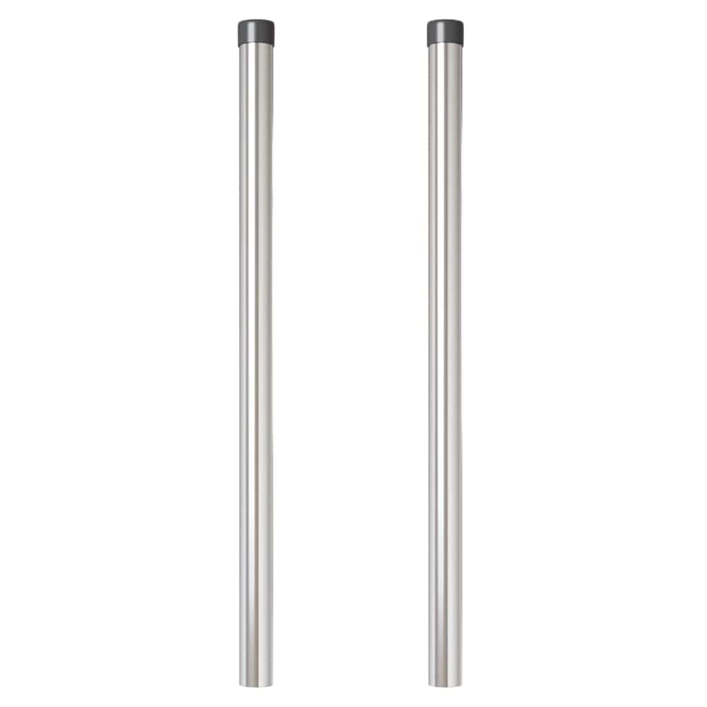 Zaunpfosten 2 Stk. Silber 90 cm Pulverbeschichteter Stahl