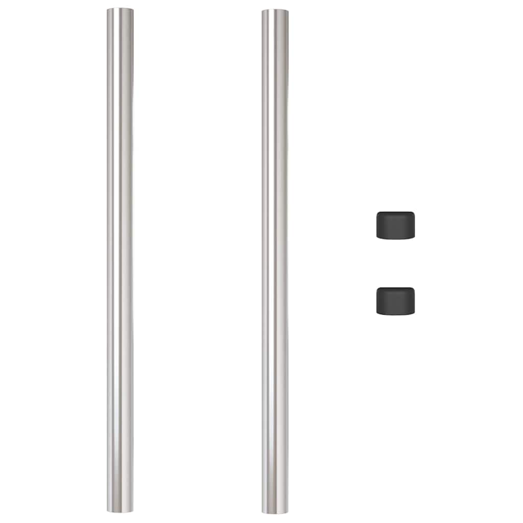 Zaunpfosten 2 Stk. Silber 90 cm Pulverbeschichteter Stahl