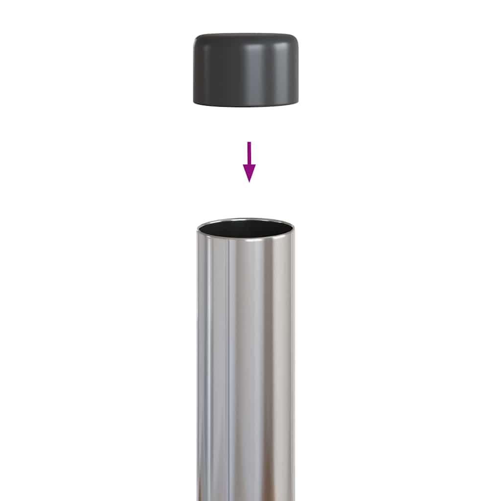 Zaunpfosten 2 Stk. Silber 90 cm Pulverbeschichteter Stahl