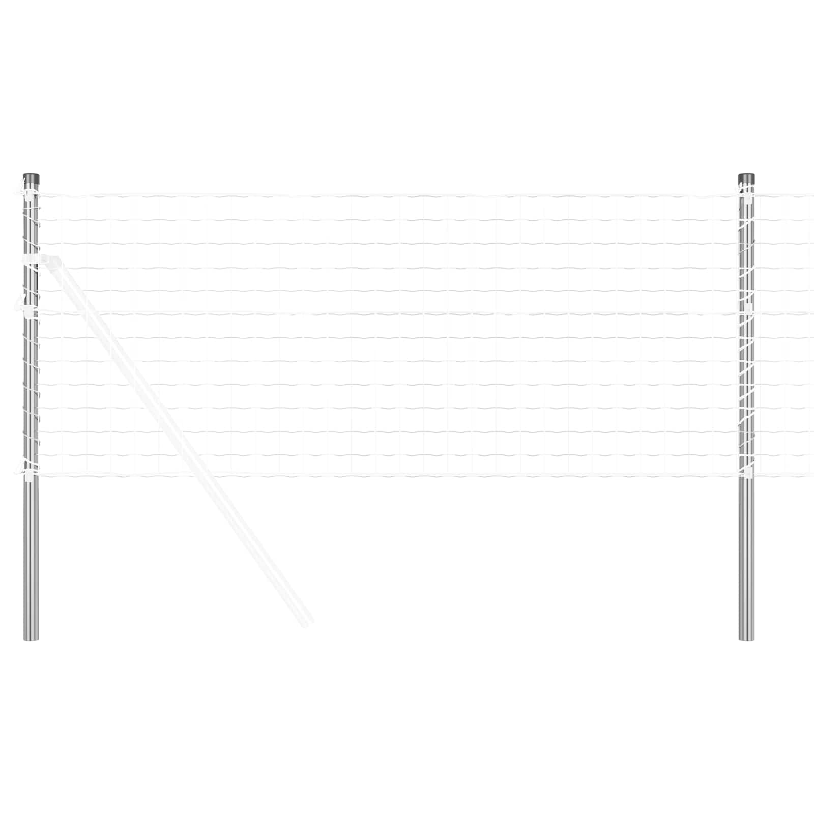 Zaunpfosten 2 Stk. Silber 100 cm Pulverbeschichteter Stahl