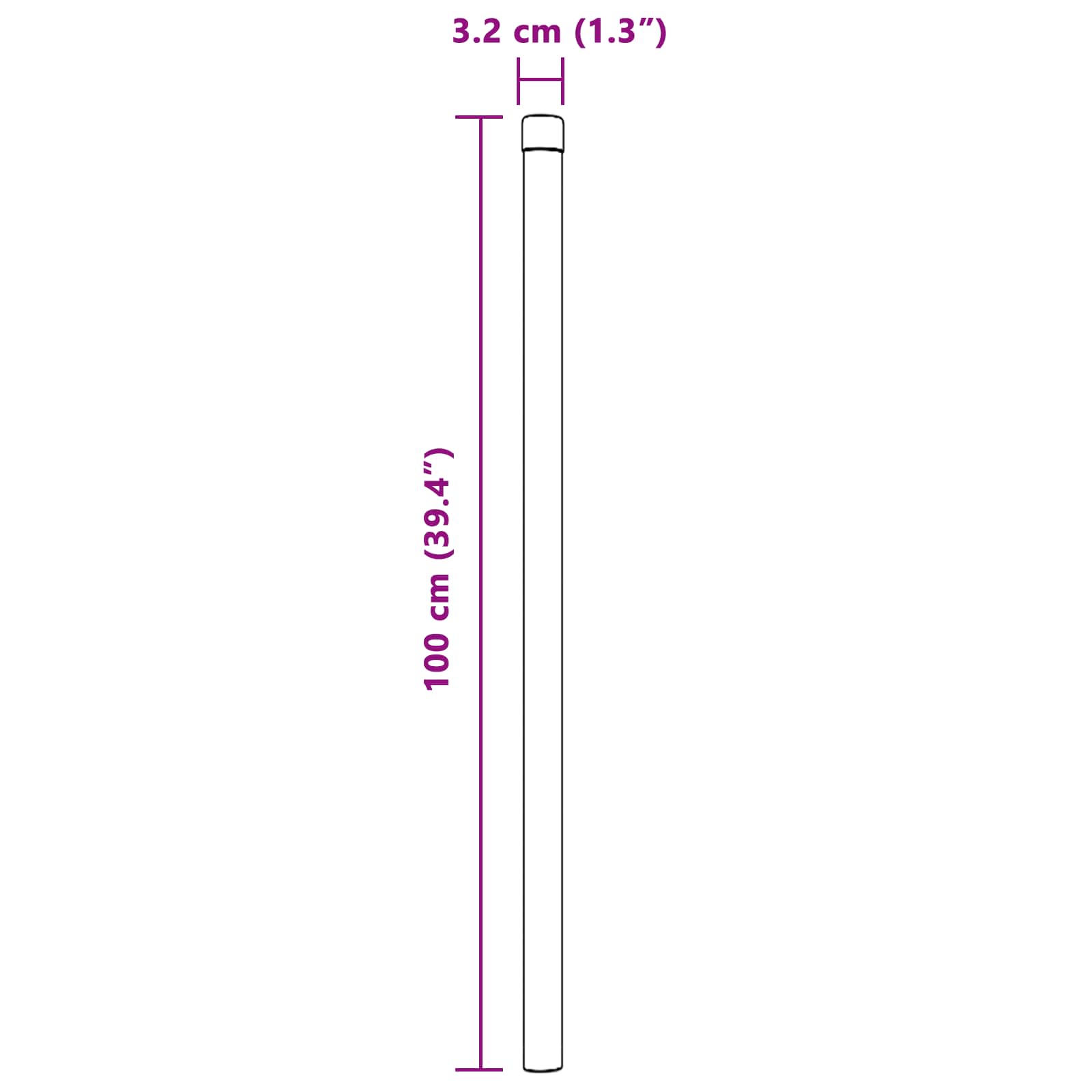 Zaunpfosten 12 Stk. Silber 100 cm Pulverbeschichteter Stahl