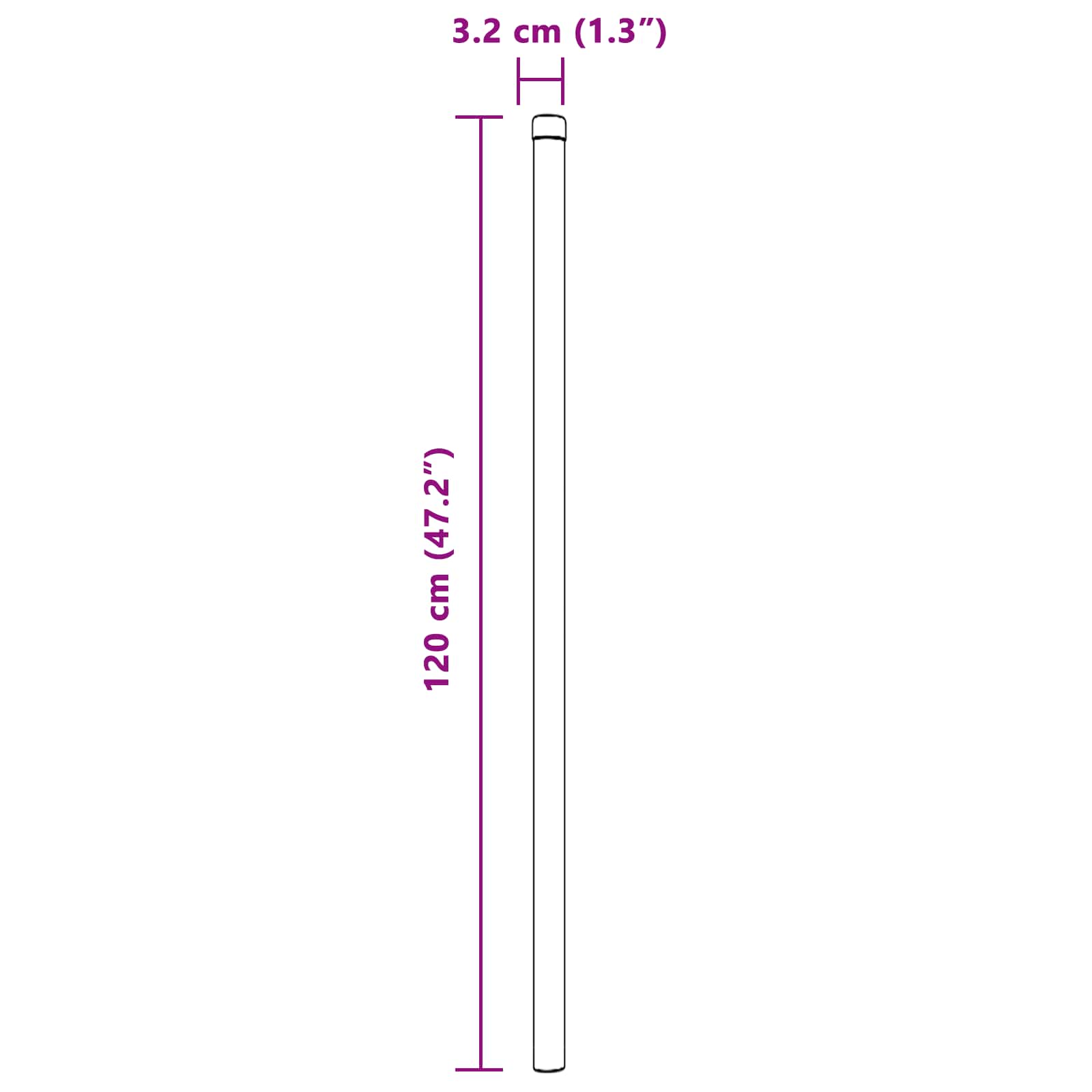 Zaunpfosten 12 Stk. Silber 120 cm Pulverbeschichteter Stahl