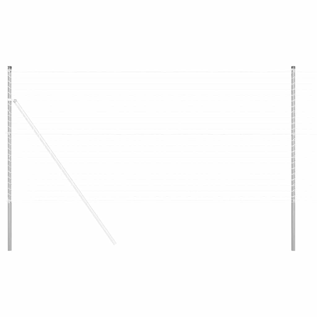 Zaunpfosten 2 Stk. Silber Pulverbeschichteter Stahl