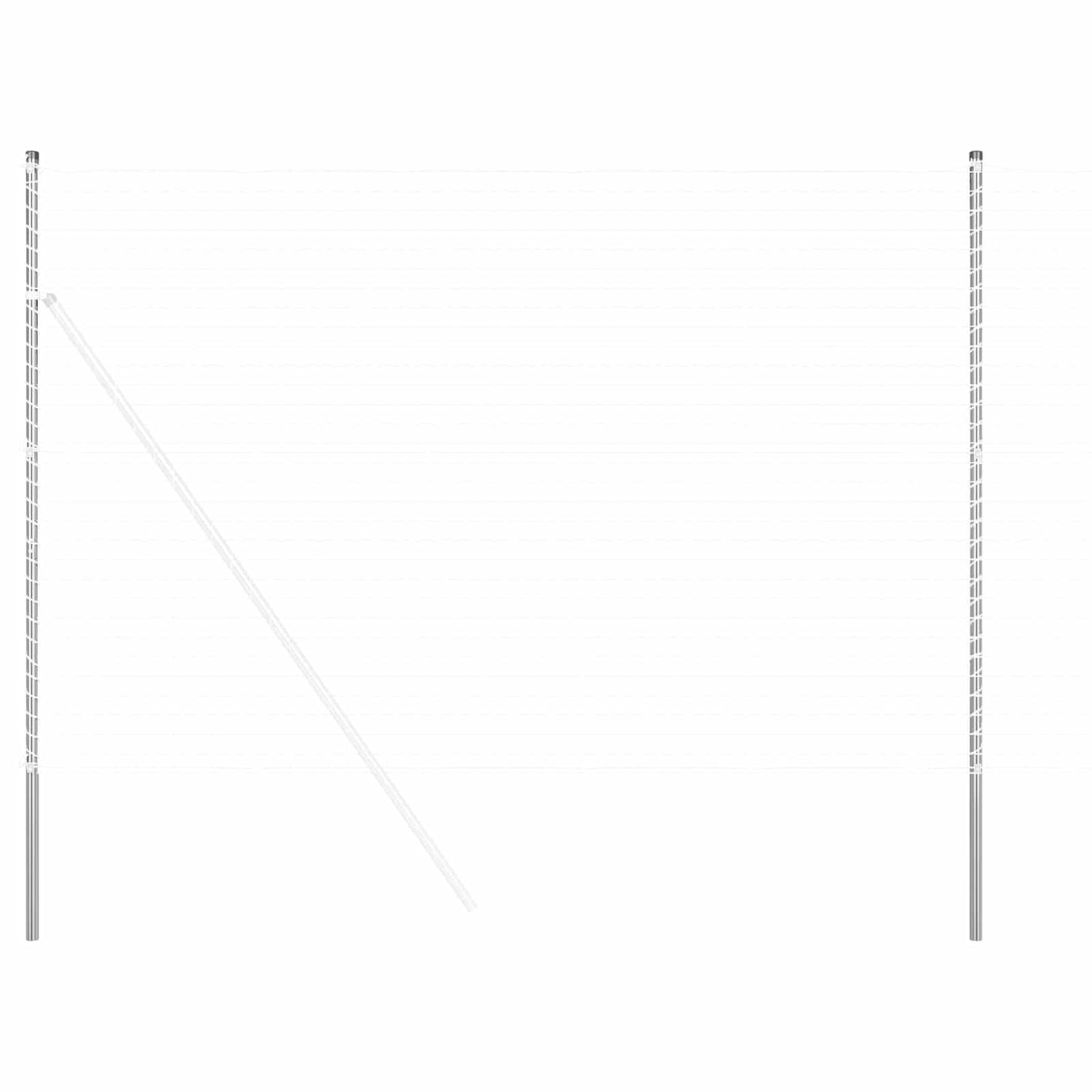 Zaunpfosten 12 Stk. Silber Pulverbeschichteter Stahl