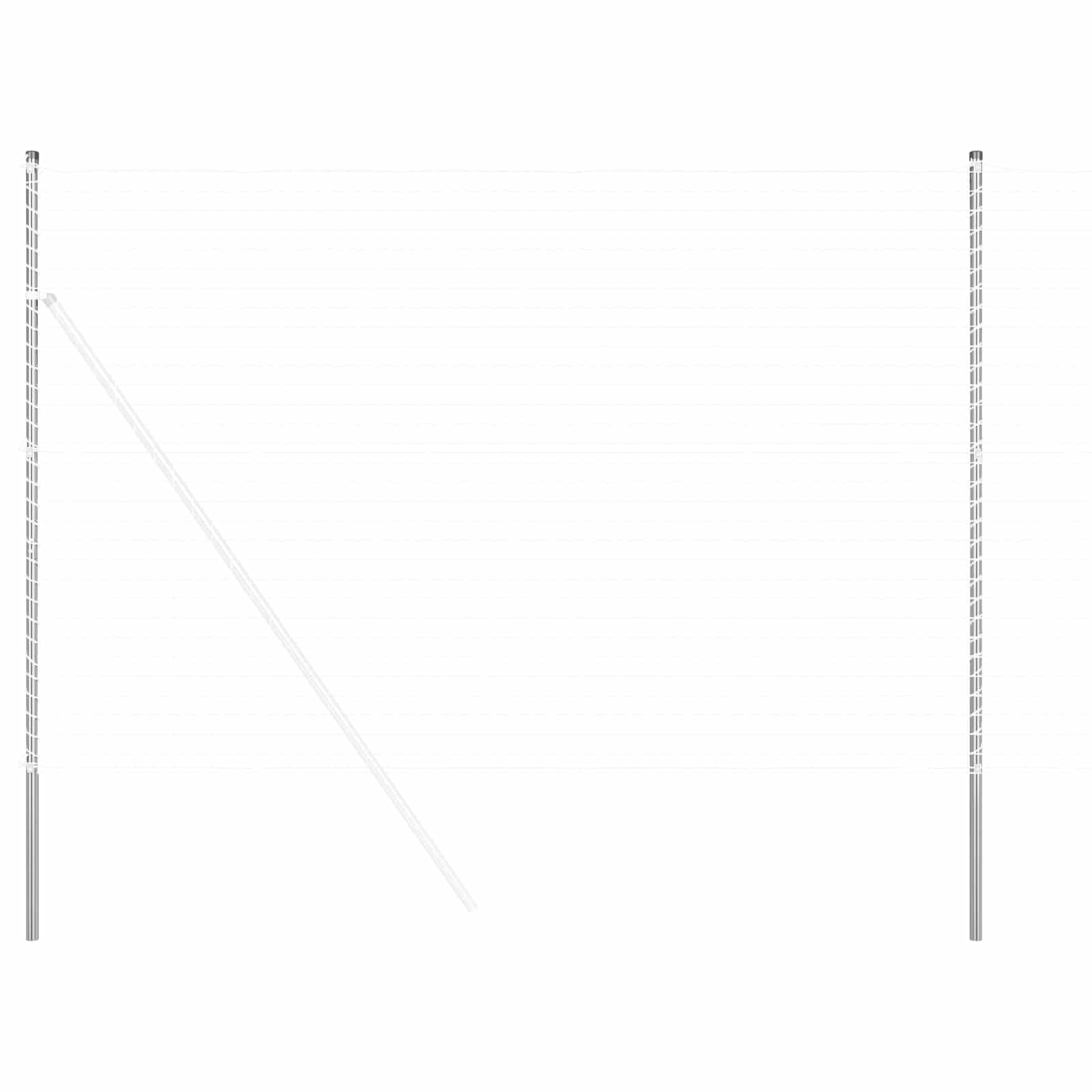 Zaunpfosten 12 Stk. Silber Pulverbeschichteter Stahl