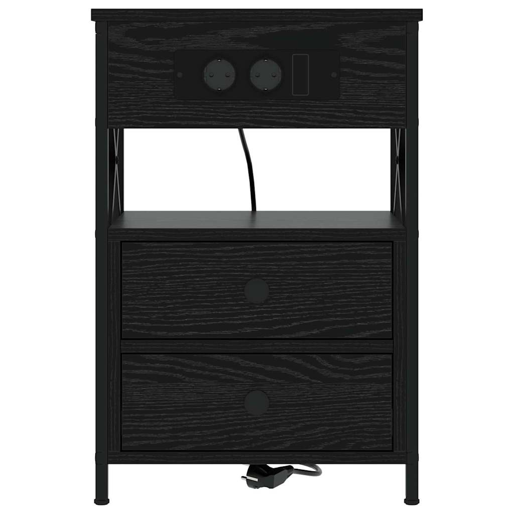 Nachttisch 2 pcs Schwarze Eiche 40 x 31 x 60 cm Holzwerkstoff