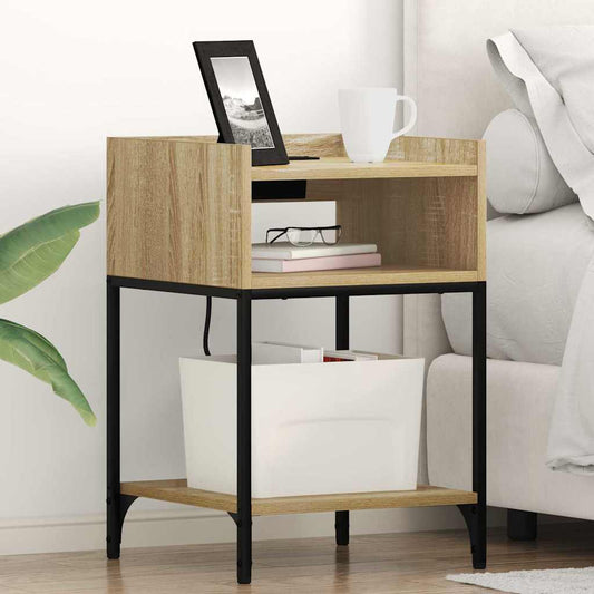 Nachttisch mit Regal Sonoma-Eiche 40 x 40 x 61 cm Holzwerkstoff