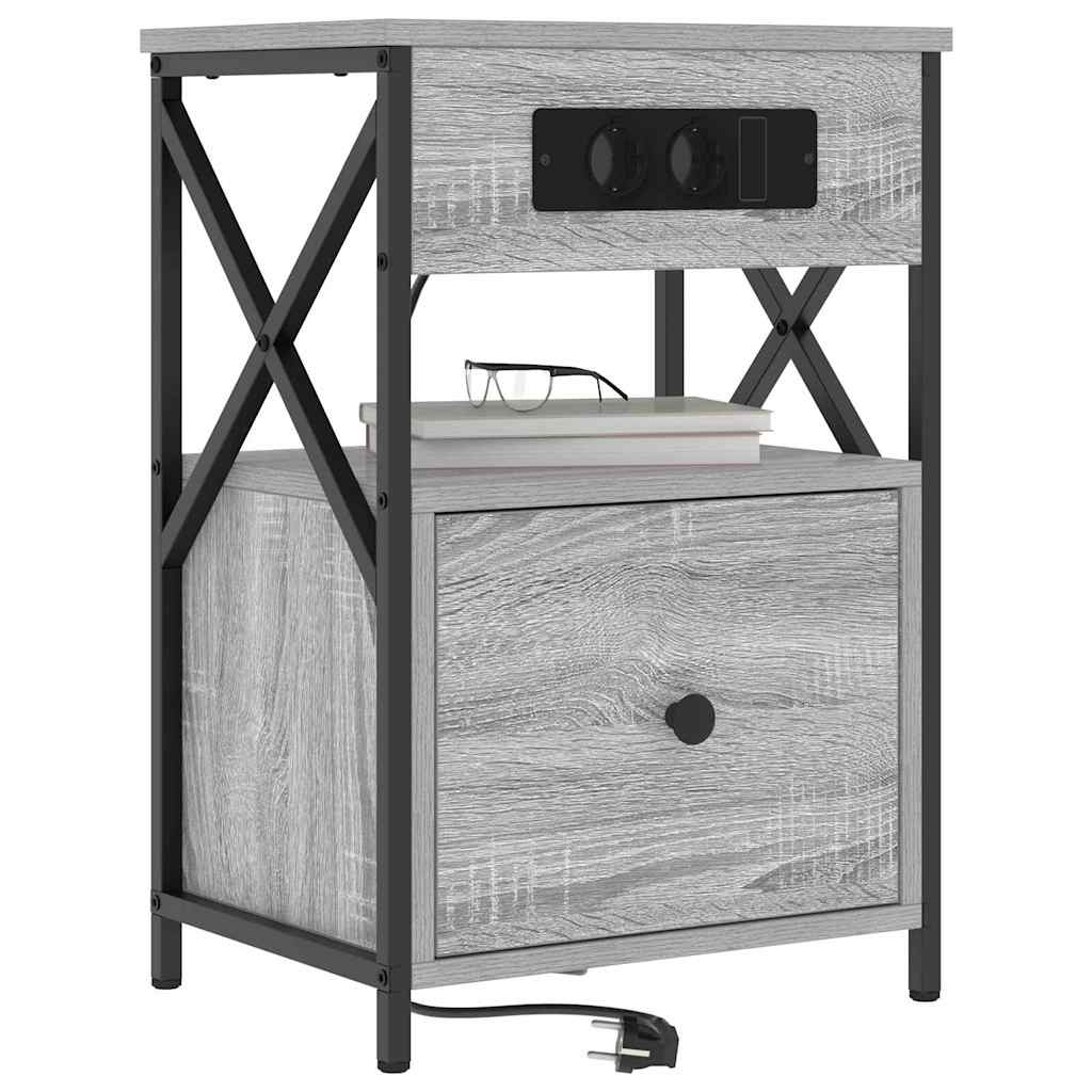 Nachttisch 2 pcs Grau Sonoma 40 x 31 x 60 cm Holzwerkstoff