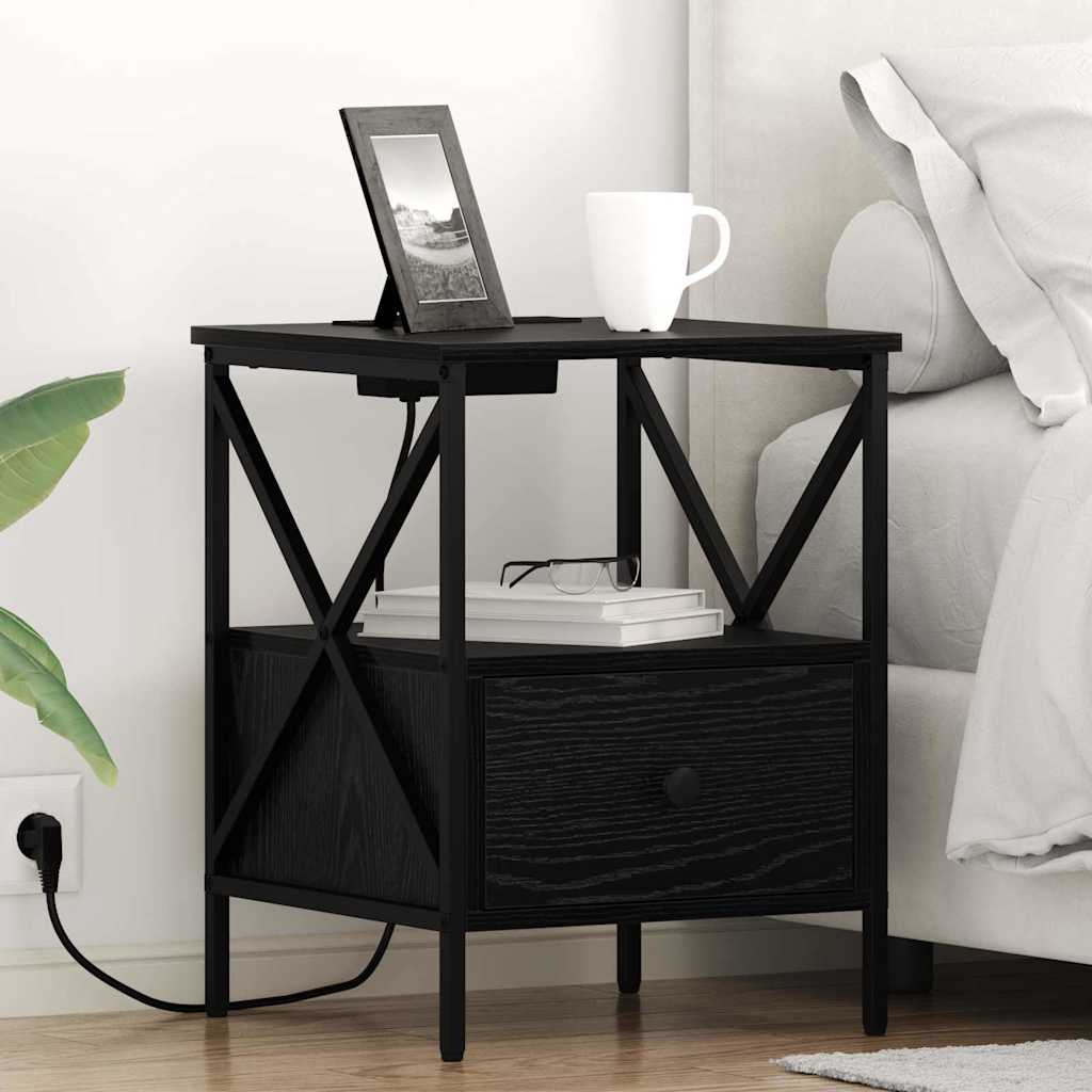 Nachttisch 2 pcs Schwarze Eiche 41,5 x 40,5 x 55 cm